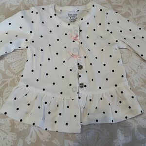 Just One You by Carter's White Polka Dot Button-Down Peplum Top